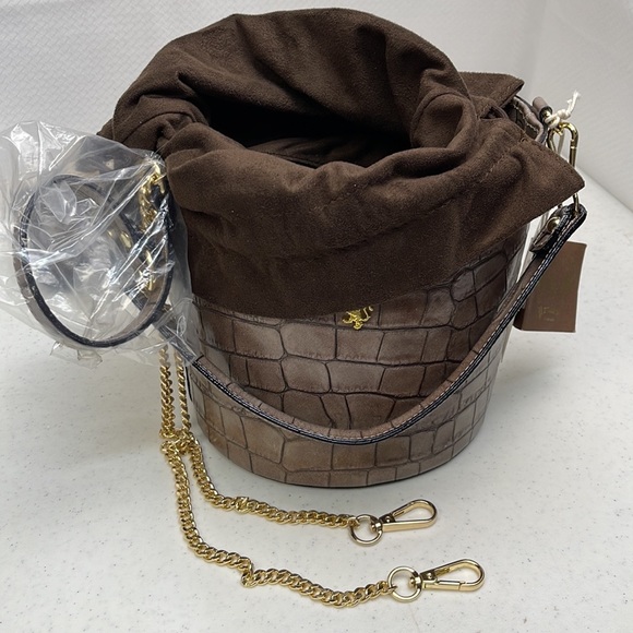 Pratesi Firenze Round Cinch Leather Bucket Bag - Picture 9 of 16